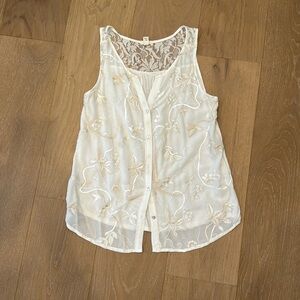 Anthropologie embroidered top